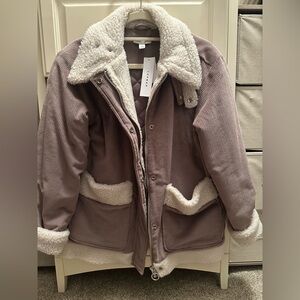 Topman Corduroy Jacket with Sherpa Lining